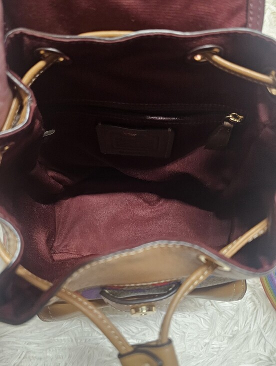 Coach EUC C4097 Pennie Backpack 22 In Rainbow Signature Canvas & Smooth Leather main image 6